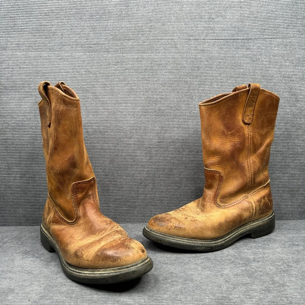 Red Wing SuperSole Pecos Work Boots Mens 7.5 D Brown Leather Made in USA 1105
